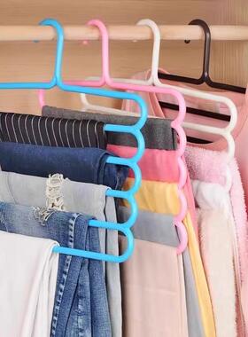 开学宿舍收纳整理架裤夹家用挂架加厚五层收纳神器创意防滑衣架