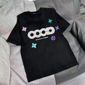 百搭上衣 港风潮流男女情侣夏季 纯棉美式 高街ins风印花宽松T恤短袖