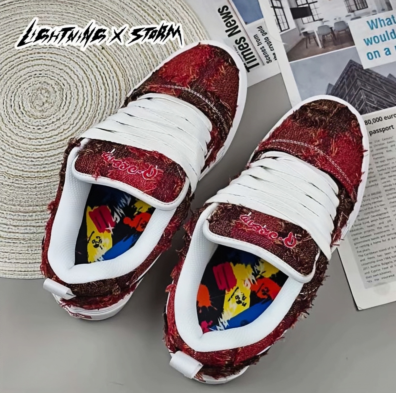 闪电风暴板鞋男秋冬百搭美式潮流