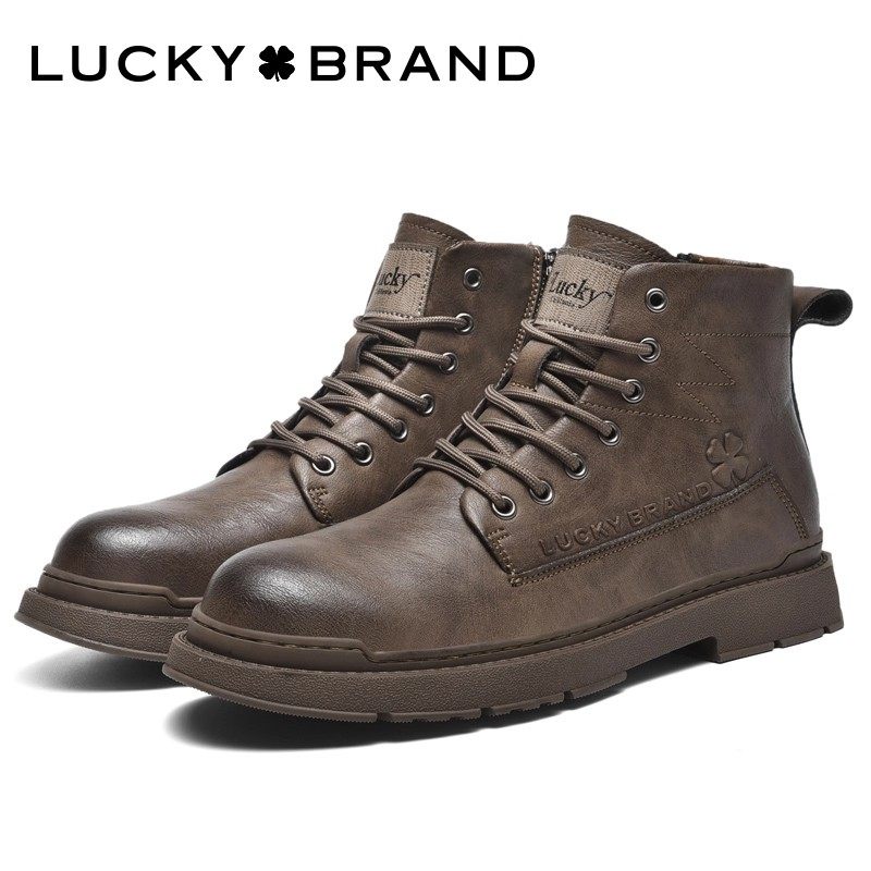LUCKY男靴BRAND【专柜款】四叶草美式复古机车工装马丁靴休闲鞋