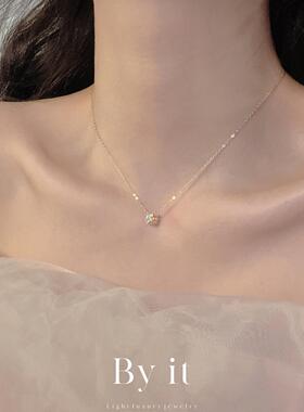 Byit纯银转运珠项链女轻奢小众夏季精致高级感锁骨链七夕送礼物