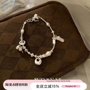 suzyacc kr纯银葫芦小胖福吊坠手錬小众设计感ins风手饰