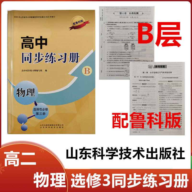 2025秋B层配鲁科版高中同步练习册物理选择性必修第三册山东科学技术出版社高二物理选修3三同步配套练习册配鲁科版B层级