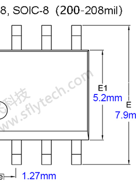 SOP-8 TO DIP8通用烧录座(宽体208mil/5.08mm)