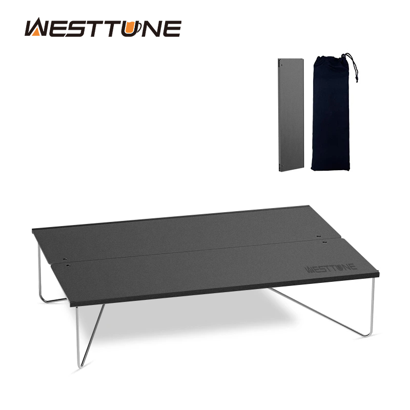 WestTune户外迷你折叠桌超轻收纳桌便携式茶几桌露营铝合金小桌子