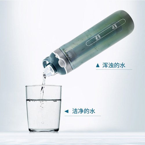 750ML户外净水装过滤器吸管杯便携户外运动大容量鸭嘴吸管水杯