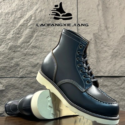 新品F01工装靴泰庆茶芯皮黑色改款875橡胶大底软木填充国际线
