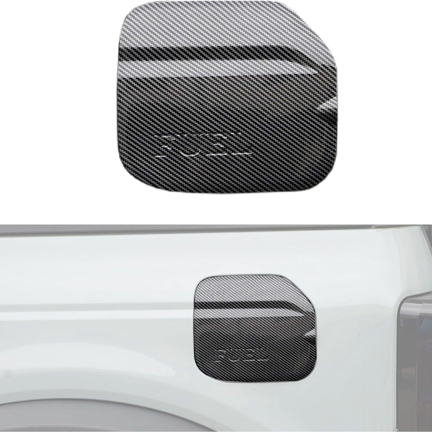 适用于2021-2024烈马Bronco装饰件碳纤维色黑色粘贴ABS油箱盖