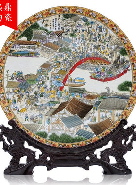 厂家粉彩古典人物清明上