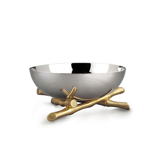 饰摆件 跨境家居用品轻奢不锈钢果盘样板间客厅茶几水果盘高级感装