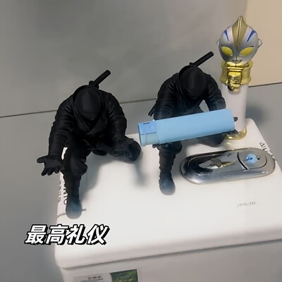 3D打印忍者黑武士桌面摆件个性化创意趣味厕所搭子打火机收纳架子