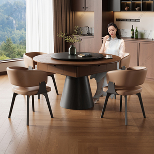 睿腾正品全自动麻将机餐桌两用一体中古风实木麻将机圆桌饭桌