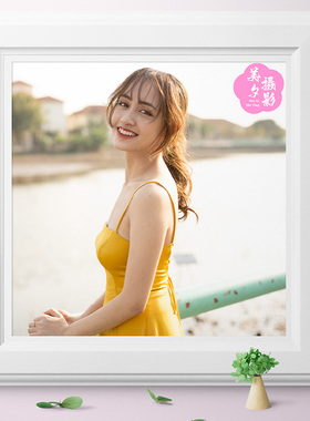 NIKON D810拍摄水边黄裙美女人像RAW原图PS后期修图调色练习素材