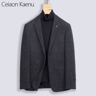 外套春秋韩版 西装 爸爸休闲单西服男免烫商务 Kaenu条纹男士 Ceiaon