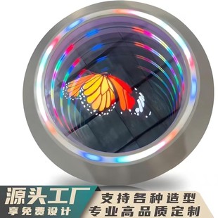 深渊镜ktv包厢氛围灯霓虹灯酒吧商场创意千层镜模块背景墙