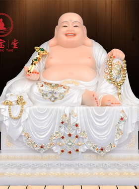 弥勒佛像汉白玉大肚弥勒佛全堂佛