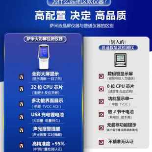 萨米甲醛检测仪器专业家用新房高精度空气质量测试仪室内盒纸醇