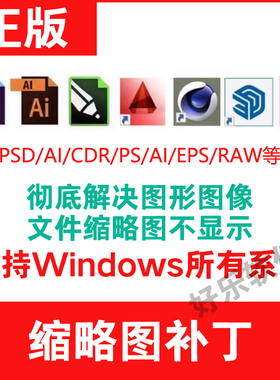 电脑预览缩略图补丁支持ps ai cdr psd eps raw文件图标显示插件