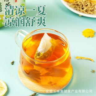 暑气清凉茶柠檬薄荷金茉银生菊花冰糖花橘皮莉BBD花养茶宜然堂正
