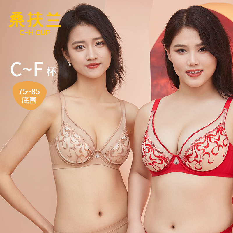 性感性感红色桑扶兰文胸