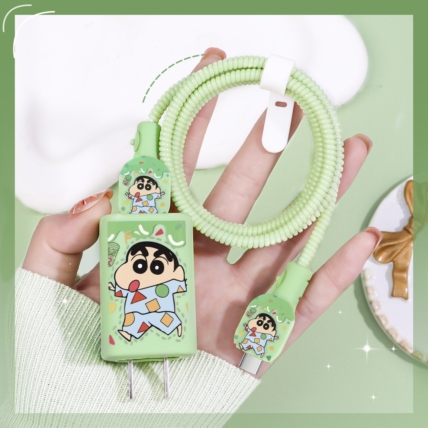 充电器数据线保护套简约纯色新款