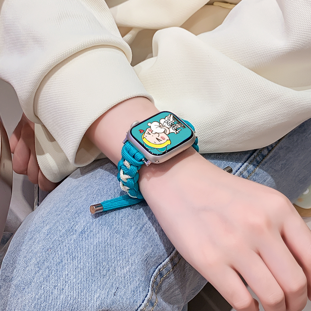 手工编织款腕带绿色拼白色