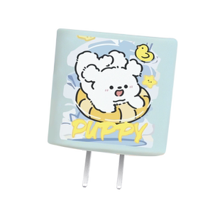 适用苹果17promax充电器数据线保护套16e防折断绕线绳iphone15手机壳14数据线两端线套13/12印花款游泳圈小狗