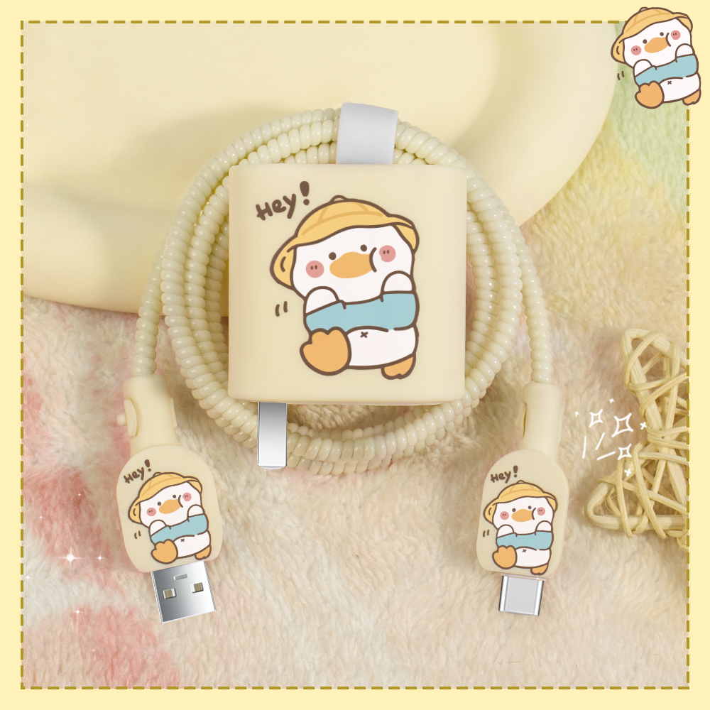 充电器数据线保护套印花硅胶新款