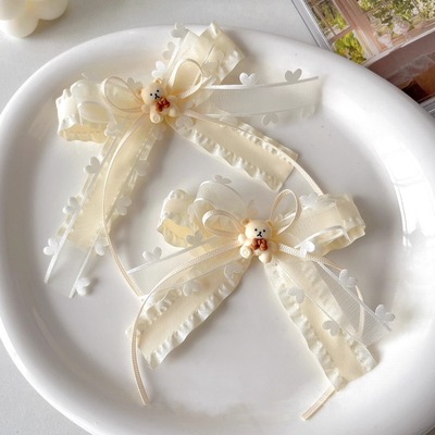 蝴蝶结小熊鸭嘴夹可爱刘海夹侧面碎发夹头发夹子少女心发饰发夹