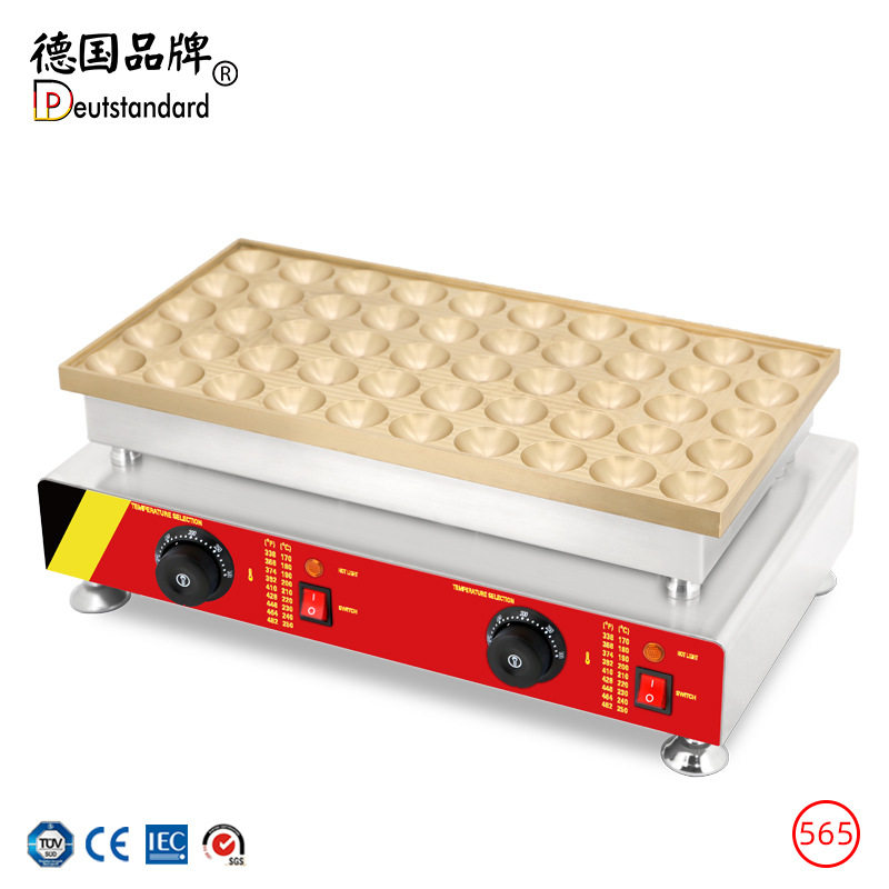 商用松饼设备 牛奶小松饼华夫机器 大金不沾涂层50孔华夫小圆饼机