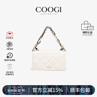 COOGI女包单肩包高级菱格通勤斜挎包休闲轻奢小方包腋下包送女友