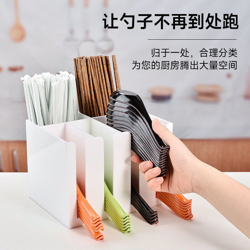 亚克力黑白色勺子架 亚克力防尘沥水汤匙收纳盒 饭店汤勺收纳架