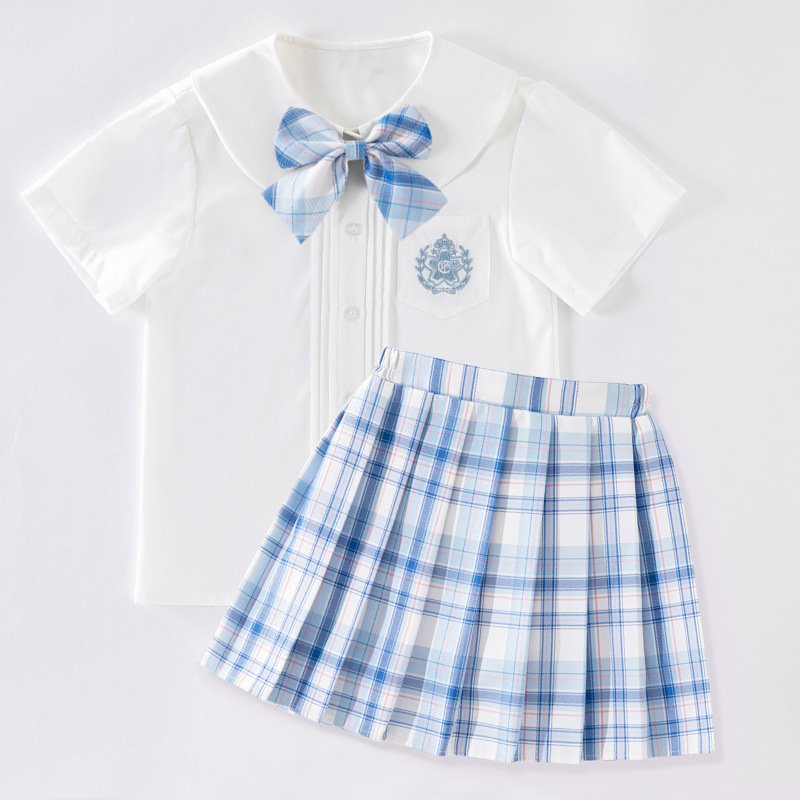 jk制服裙正版套装全套闺蜜夏装儿童学院风班服夏天裙女童10岁裙子