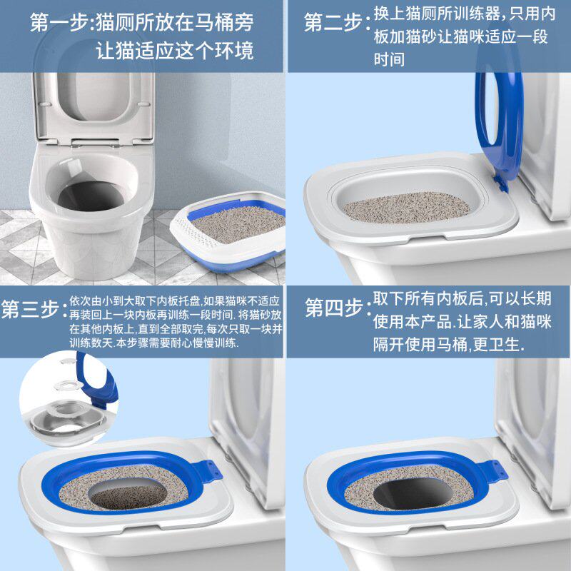 新款宠物用品五代猫猫厕所训练器猫用如厕马桶坐便器猫砂盆训练垫