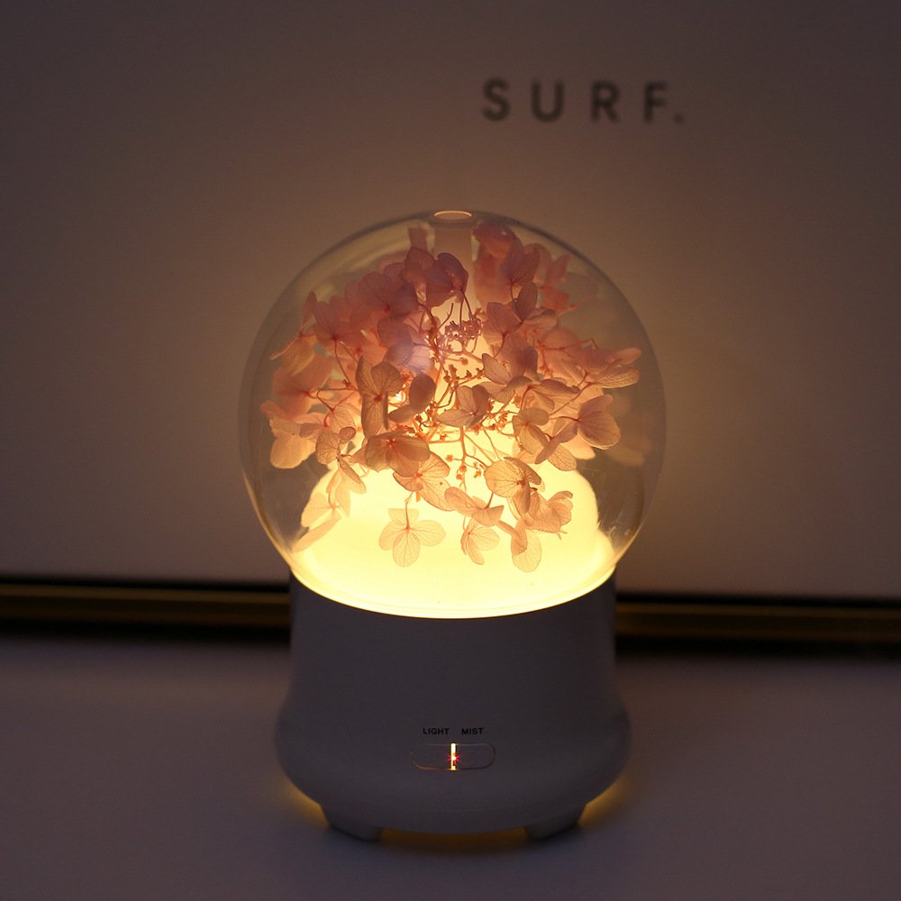 外贸爆款永生花香薰机 家用电器精油香薰夜灯 创意加湿器电子礼品