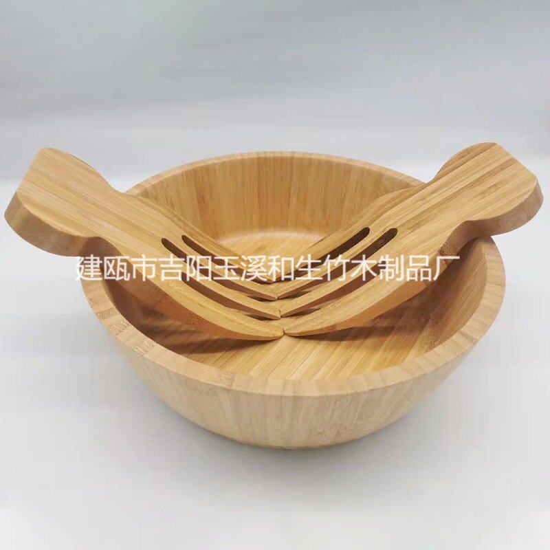 沙拉碗 家用竹制成人餐具餐碗 木质日式生态竹木竹质竹制作竹子