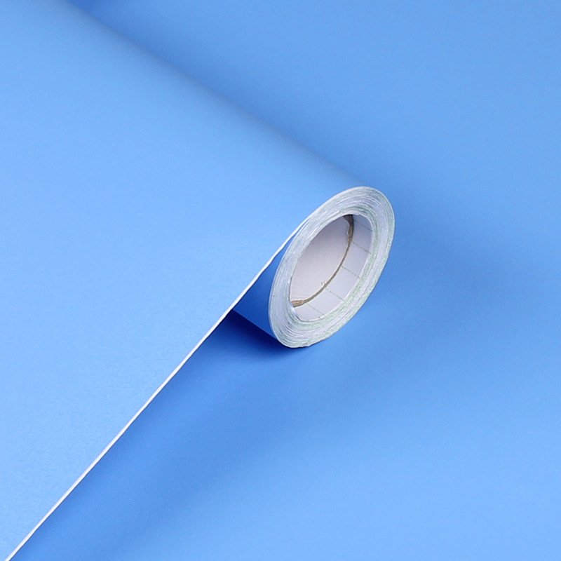 PVC加厚纯色墙纸自粘壁纸防水即时贴家具翻新卧室贴纸122cm*50米
