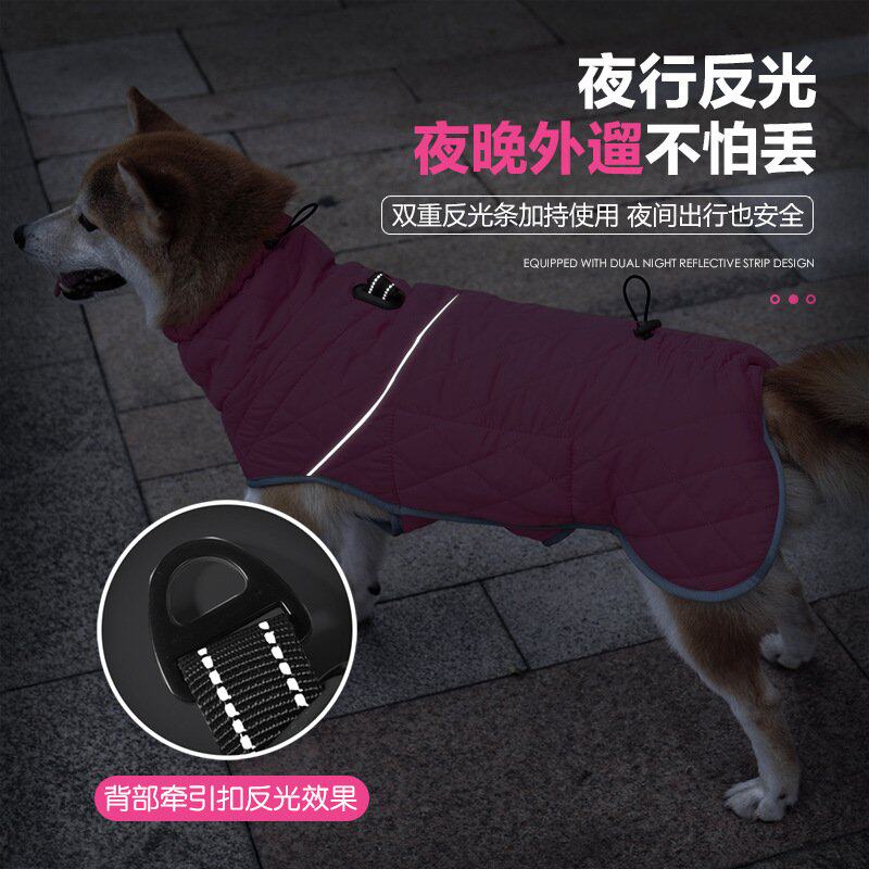 宠物衣服亚马逊热销冬季新款狗狗衣服棉服防水加绒防寒大型犬衣服