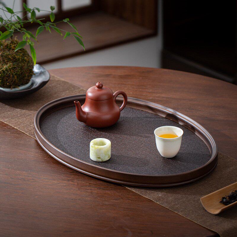 胡桃木色日本席托盘长方形茶盘餐盘干果盘奉茶点盘托盘茶杯茶台