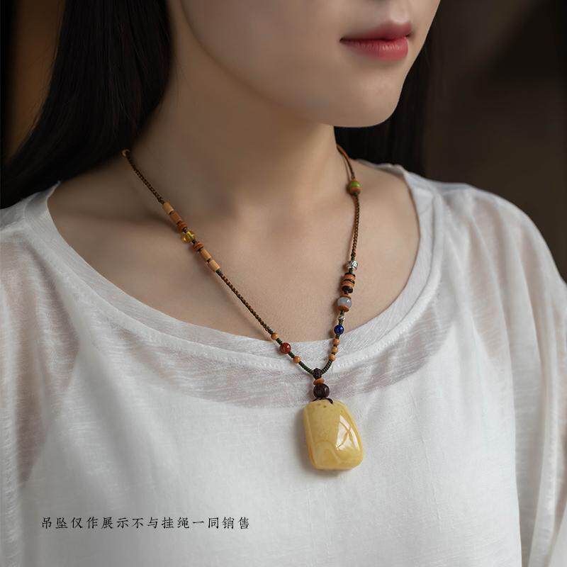 橄榄核串珠项链挂绳吊坠挂绳毛衣链女复古禅意