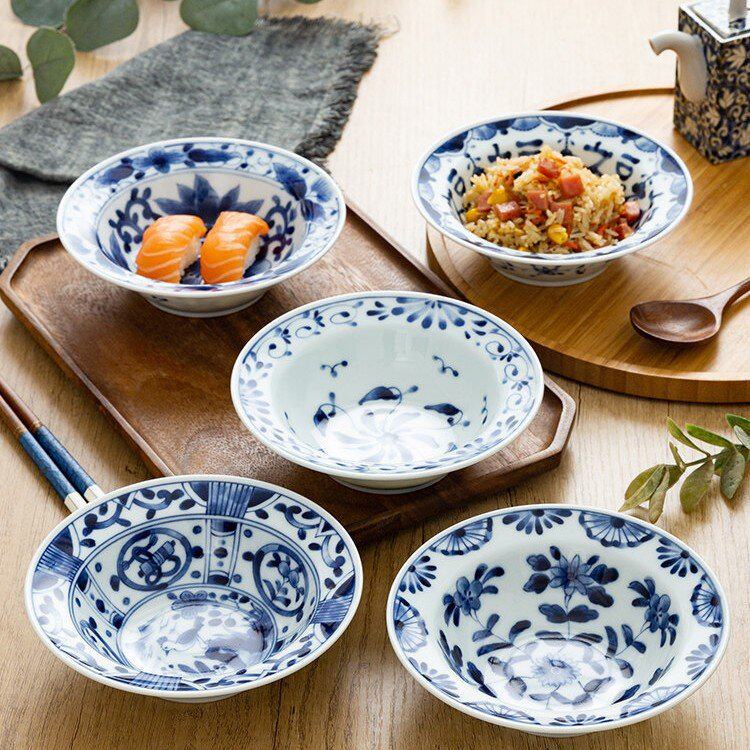 蓝凛堂草帽盘饭盘餐盘日本进口家用新款个性陶瓷盘子日式菜盘钵碗