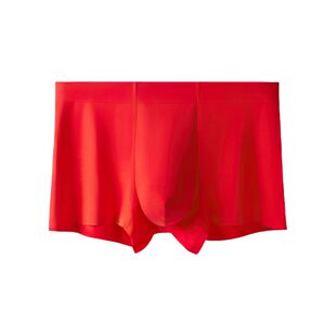 中山男士内裤60s莫代尔男生中腰无痕平角裤纯色大码男款裤头