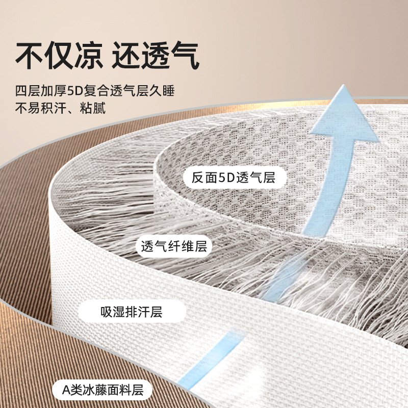 2026新款藤席凉席夏季冰丝凉席子夏天婴儿可用天然纯藤草席床笠款