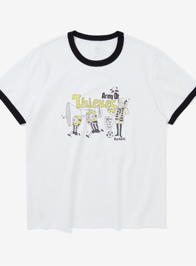 KICKGAG踢踢搞搞 小黑子系列黑白军团 夏季新款短袖足球t恤