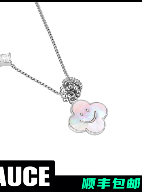 四叶草贝母笑脸项链 小众原创设计潮流百搭情侣款