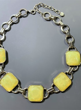 Vintage中古loft打标云纹黄绿色