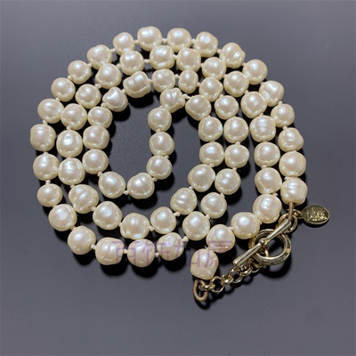 异形琉璃珠项链JoanRivers打标