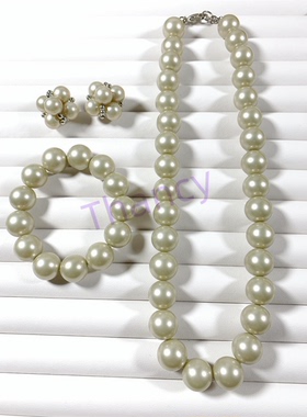 灰色琉璃珠手链项链套装CAROLEE