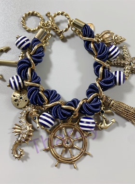 BJ打标复古质感海洋法手链女