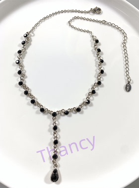 2028打标黑色宫廷风锁骨链